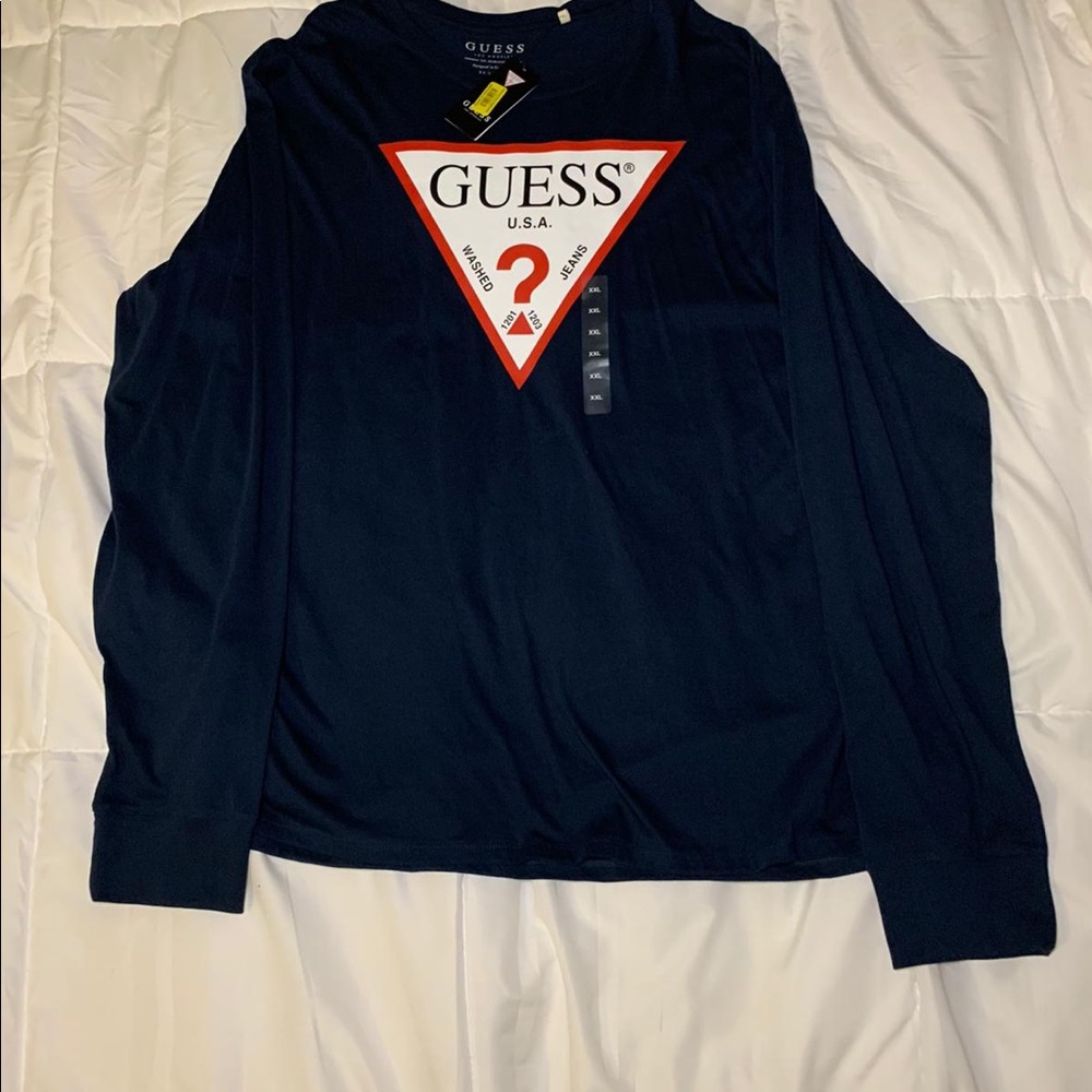 Guess Men’s Long Sleeve Navy Blue
